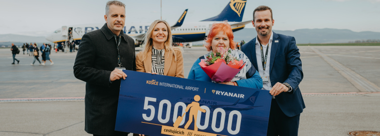 RYANAIR OSLAVUJE POL MILIÓNA CESTUJÚCICH V KOŠICIACH UVEDENÍM LETNÉHO LETOVÉHO PORIADKU A NOVOU LINKOU DO ZADARU